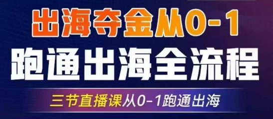 2025出海夺金从0-1跑通出海全流程，三节直播课从0-1跑通出海，教你用AI跑通全流程-小何资源库