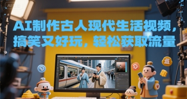 AI制作古人现代生活视频，搞笑又好玩，轻松获取流量-小何资源库