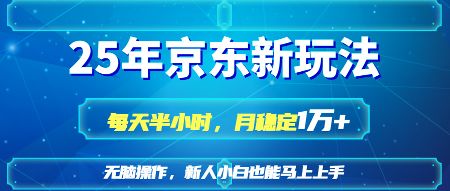 （14309期）25京东新玩法，每天半小时，月稳定1W+-小何资源库