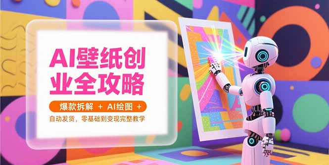 （15312期）AI壁纸创业全攻略，爆款拆解+AI绘图+自动发货，零基础到变现完整教学-小何资源库