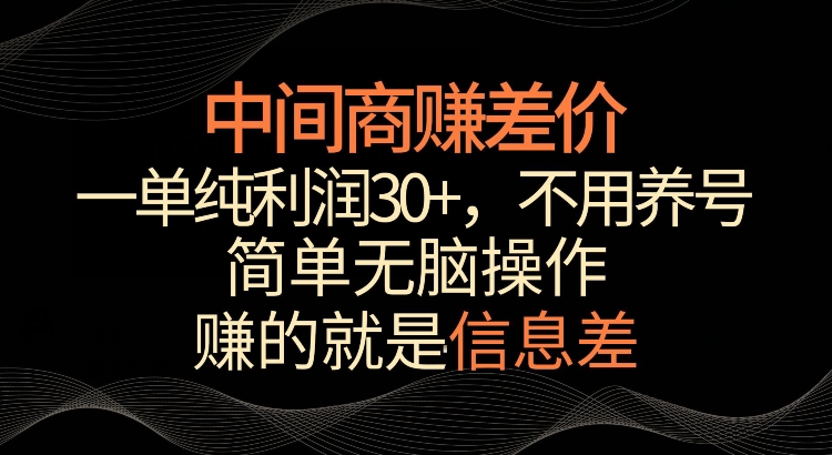 利用信息查赚差价，每单都有高利润，简单无脑操作，轻松日入多张-小何资源库