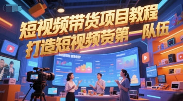 短视频带货项目教程，打造短视频带货第一队伍-小何资源库