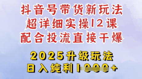 2025全新升级抖音带货玩法，一天纯利四位数，从剪辑到选品再到发布投流，超详细玩法揭秘-小何资源库