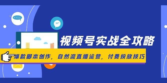 （14925期）视频号实战全攻略，爆款脚本创作，自然流直播运营，付费投放技巧-小何资源库