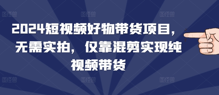2024短视频好物带货项目，无需实拍，仅靠混剪实现纯视频带货-小何资源库