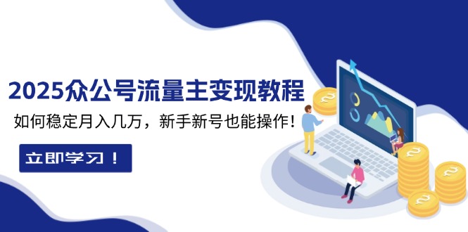 （13853期）2025众公号流量主变现教程：如何稳定月入几万，新手新号也能操作-小何资源库
