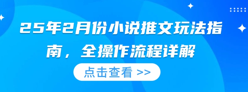 25年2月份小说推文玩法指南，全操作流程详解-小何资源库