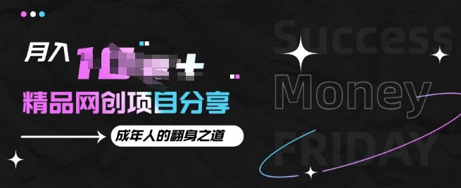 月入十个的网创项目分享，成年人的最快翻身之道-小何资源库