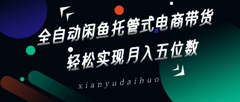 全自动闲鱼托管式电商带货，轻松实现月入五位数【揭秘】-小何资源库