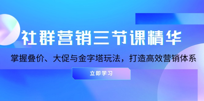 （13431期）社群营销三节课精华：掌握叠价、大促与金字塔玩法，打造高效营销体系-小何资源库