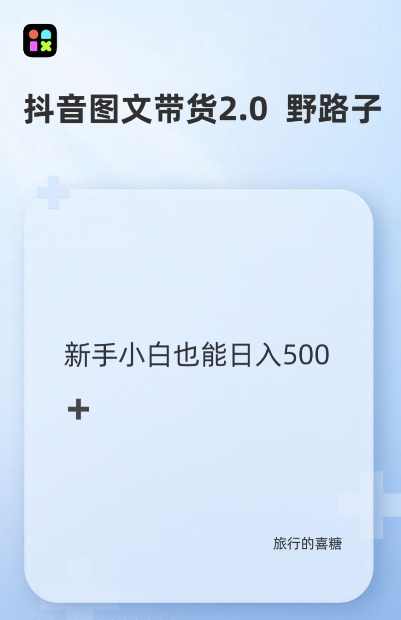抖音图文带货野路子2.0玩法，暴力起号，单日收益多张，小白也可轻松上手【揭秘】-小何资源库