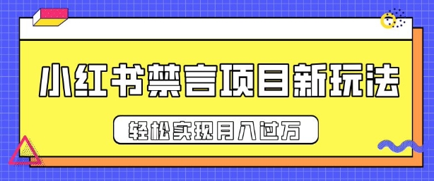 小红书禁言项目新玩法，推广新思路大大提升出单率，轻松实现月入过W-小何资源库