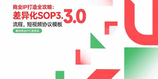 （15486期）商业IP打造全攻略：差异化SOP3.0流程，短视频协议模板，婚恋项目实战案例-小何资源库
