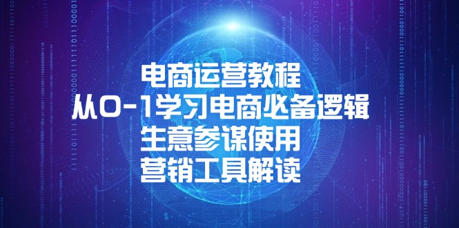 （13877期）电商运营教程：从0-1学习电商必备逻辑, 生意参谋使用, 营销工具解读-小何资源库