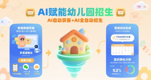 AI赋能幼儿园招生，AI自动获客+AI全自动招生-小何资源库
