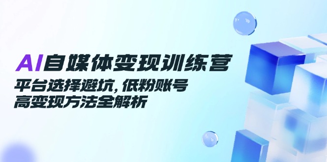 （14966期）AI自媒体变现训练营，平台选择避坑，低粉账号高变现方法全解析-小何资源库