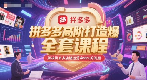 拼多多高阶打造爆款全套课程，解决拼多多店铺运营中99%的问题-小何资源库