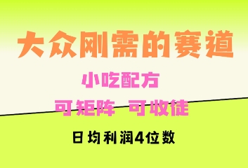大众刚需赛道，赚确定性的钱，可矩阵，可收徒，日均利润4位数-小何资源库