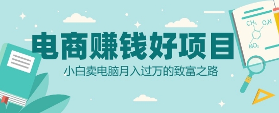 电商挣钱好项目，小白卖电脑月入过W的致富之路-小何资源库
