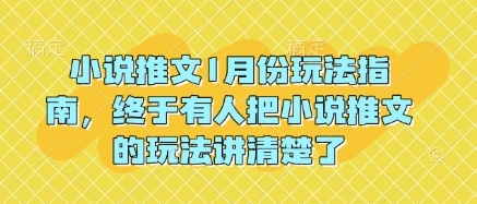 小说推文1月份玩法指南，终于有人把小说推文的玩法讲清楚了!-小何资源库