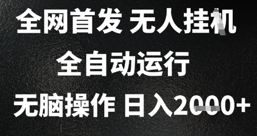 2025首发无人挂G项目，日入2k+，全自动运行，无脑操作，长期稳定 小白可玩【揭秘】-小何资源库