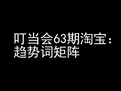 《淘宝天猫打爆班》原创高阶技术第63期，趋势词矩阵技术和玩法-小何资源库