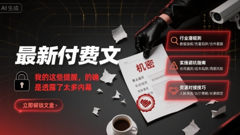 最新付费文：我的这些提醒，的确是透露了太多内幕-小何资源库