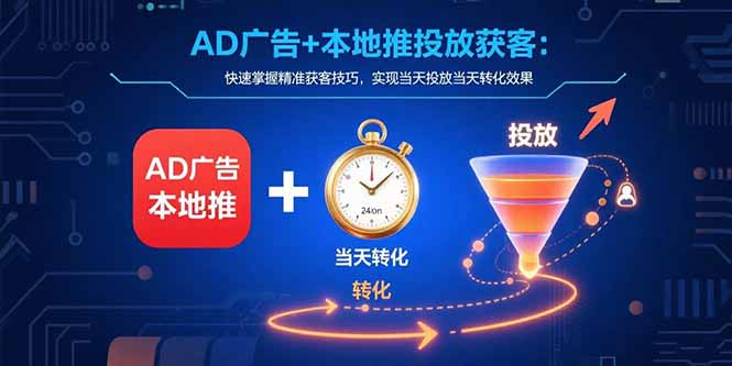 （15637期）AD广告+本地推投放获客：快速掌握精准获客技巧，实现当天投放当天转化效果-小何资源库
