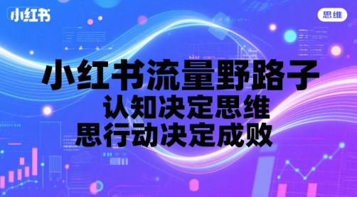 小红书流量野路子，认知决定思维，思维决定行动，行动决定成败-小何资源库