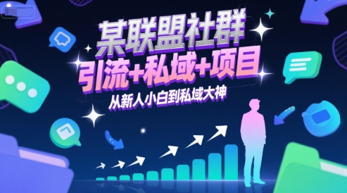 某联盟社群，引流+私域+项目，从新人小白到私域大神-小何资源库