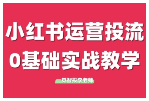 小红书运营投流，小红书广告投放从0到1的实战课，学完即可开始投放-小何资源库