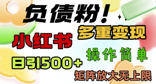 2月最新小红书日引500+负债粉，多重变现轻松过W，矩阵放大无上限-小何资源库