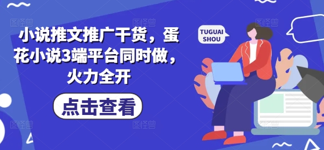 小说推文推广干货，蛋花小说3端平台同时做，火力全开-小何资源库