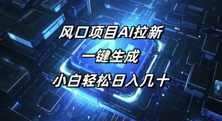 风口项目AI拉新，一键生成，小白轻松日入几十-小何资源库