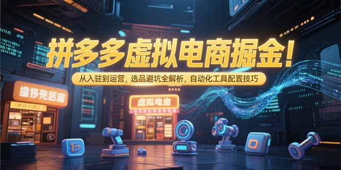 （15330期）拼多多虚拟电商掘金：从入驻到运营，选品避坑全解析，自动化工具配置技巧-小何资源库