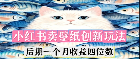 小红书卖壁纸创新玩法，后期一个月收益四位数-小何资源库