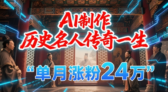 暴力起号！用AI制作历史名人传奇一生，单月涨粉24W，涨粉+变现赛道黑马来了-小何资源库