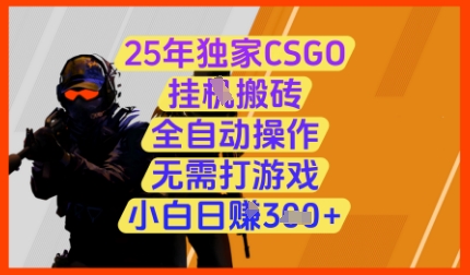 25年独家CSGO挂G搬砖，全自动操作，无需打游戏，小白日入3张+【揭秘】-小何资源库