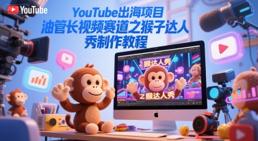 YouTube出海项目，油管长视频赛道之猴子达人秀制作教程-小何资源库