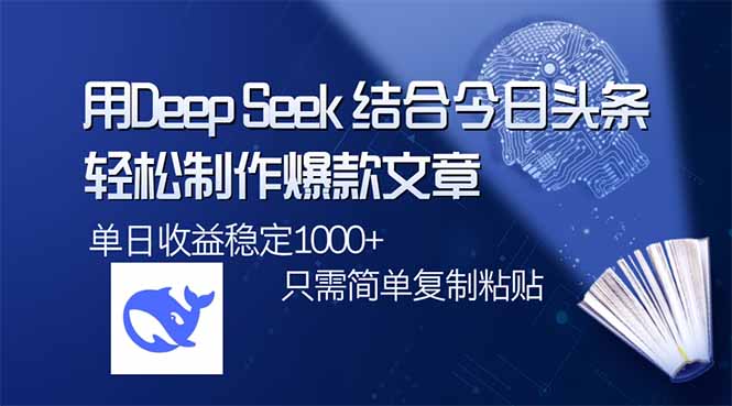 （14505期）用DeepSeek结合今日头条，轻松制作爆款文章，单日稳定1000+，只需简单…-小何资源库
