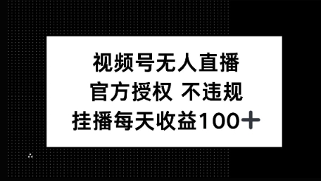视频号无人直播，官方授权 不封号，小游戏挂播每天收益100+-小何资源库