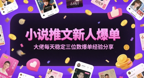 小说推文新人爆单大佬每天稳定三位数爆单经验分享-小何资源库