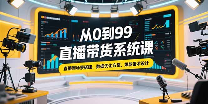 （15362期）从0到99直播带货系统课，直播间场景搭建，数据优化方案，爆款话术设计-小何资源库