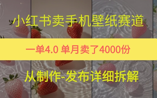 小红薯手机壁纸变现，4块钱一张的图，单月卖了5000份-小何资源库
