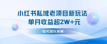 小红书私域项目新玩法，单月变现过W+-小何资源库