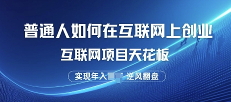 普通人如何在互联网上创业，互联网项目天花板，逆风翻盘-小何资源库