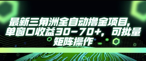 最新AI全自动游戏撸金项目，单窗口收益30-70+，可批量操作【揭秘】-小何资源库