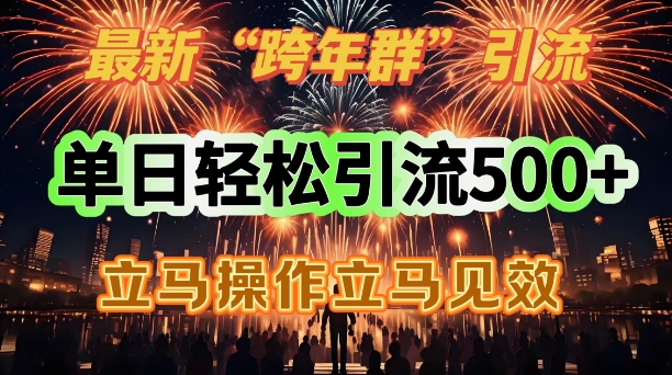 最新跨年群引流，单日轻松引流500，立马操作立马见效-小何资源库