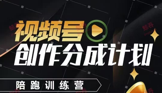 视频号创作分成计划陪跑训练营，手把手教会你如何制作视频，细水长流型项目-小何资源库