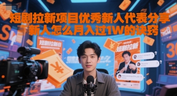 短剧拉新项目优秀新人代表分享新人怎么月入过1W的诀窍-小何资源库